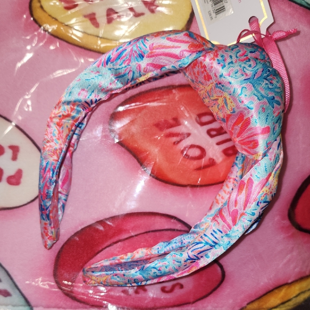 New Lilly Pulitzer 3" Wide Knotted Satin Headband Featured In Splashdance - Picture 3 of 7